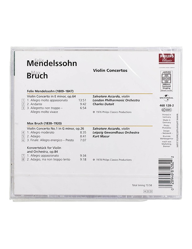 Felix Mendelssohn : Violin Concertos - CD - CD-levyt - 10105506903 - 1