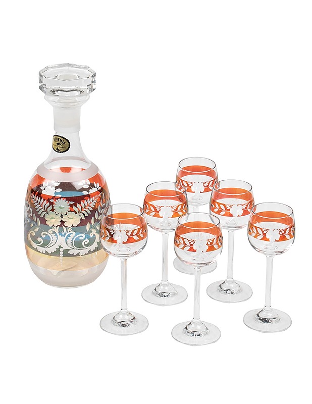 BOHEMIA CZECHOSLOVAKIA karahvisetti, 7 osaa - Lasit - 10105506955 - 0