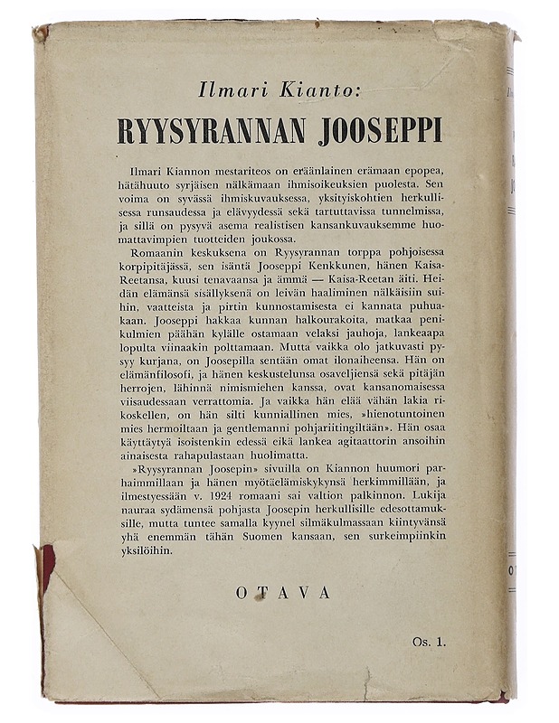 Ryysyrannan Jooseppi - Ilmari Kianto - Romaanit ja novellit - 10105507029 - 1