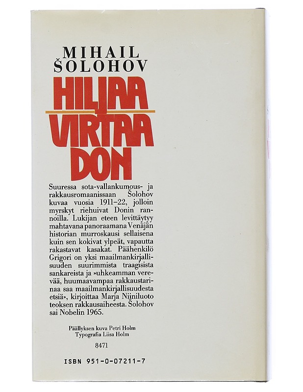 Hiljaa virtaa Don. 1 - Šolohov, Mihail - Romaanit ja novellit - 10105507110 - 1