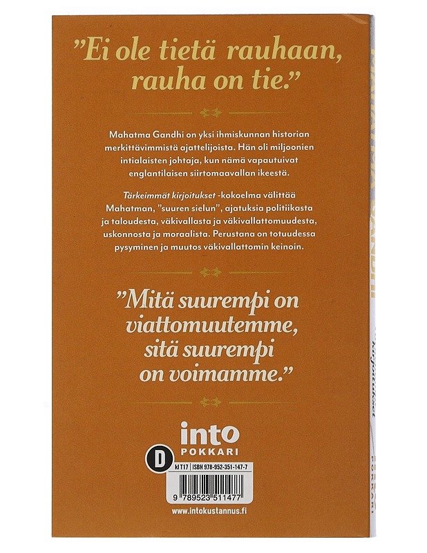 Tärkeimmät kirjoitukset - Gandhi, Mohandas - Historiakirjat - 10105507230 - 1