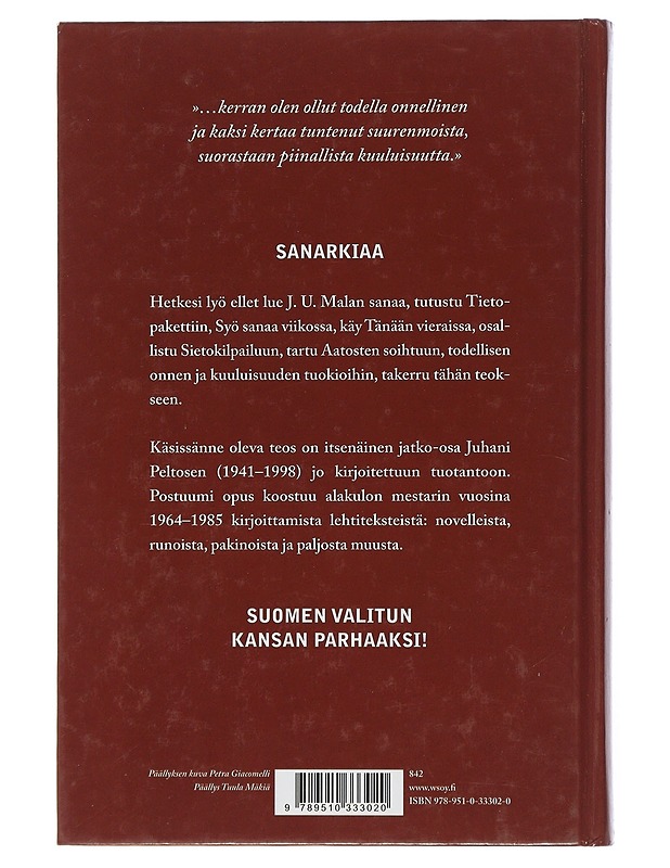 Lähes täydellisiä käsityksiä kaikesta - Peltonen, Juhani - Runot ja näytelmät - 10105507331 - 1