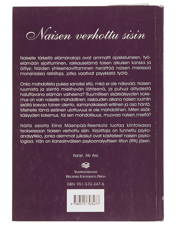 Naisen verhottu sisin - Reenkola, Elina - Tietokirjat ja oppaat - 10105507381 - 1