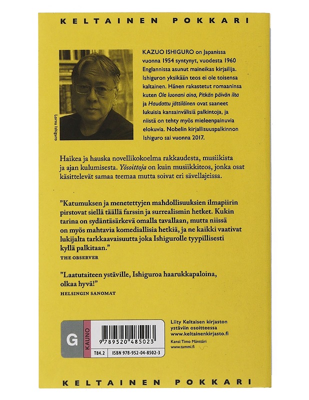 Yösoittoja - Ishiguro, Kazuo - Romaanit ja novellit - 10105507504 - 1