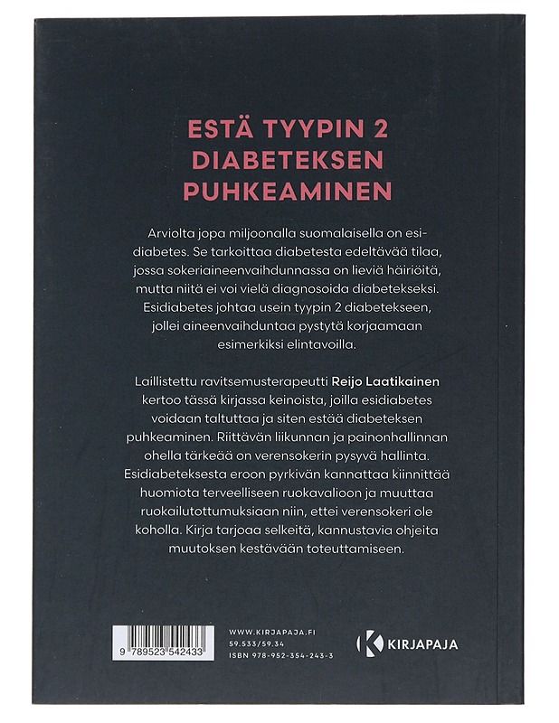 Verensokeri haltuun : eroon esidiabeteksesta - Reijo Laatikainen - Tietokirjat ja oppaat - 10105507569 - 1