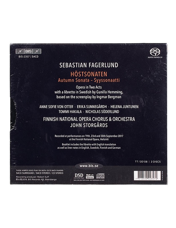 Sebastian Fagerlund: höstsonaten - CD - CD-levyt - 10105507582 - 1