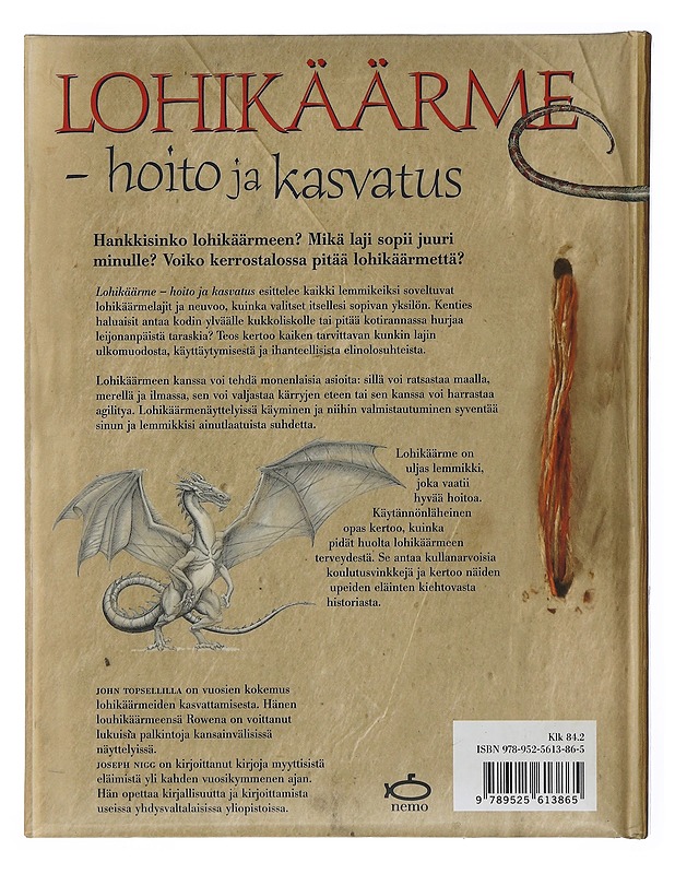 Lohikäärme : hoito ja kasvatus - Topsell, John - Lastenkirjat - 10105507642 - 1