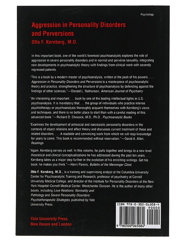 Aggression in Personality Disorders and Perversions - Kernberg, Otto F. - Tietokirjat ja oppaat - 10105507652 - 1