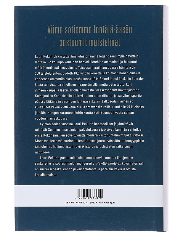 Hävittäjälentäjä - Pekuri, Lauri - Elämäkerrat ja muistelmat - 10105507749 - 1
