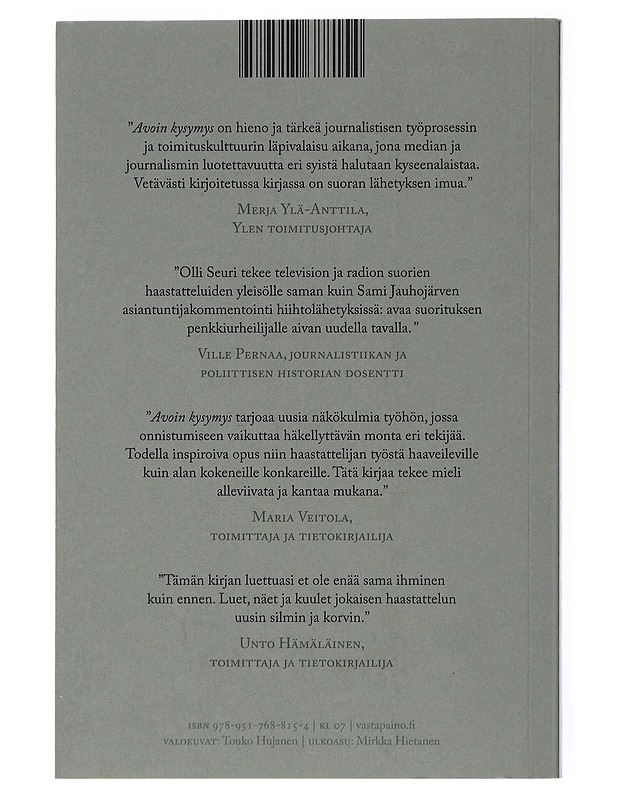 Avoin kysymys : haastattelun käsikirja - Seuri, Olli - Tietokirjat ja oppaat - 10105507747 - 1