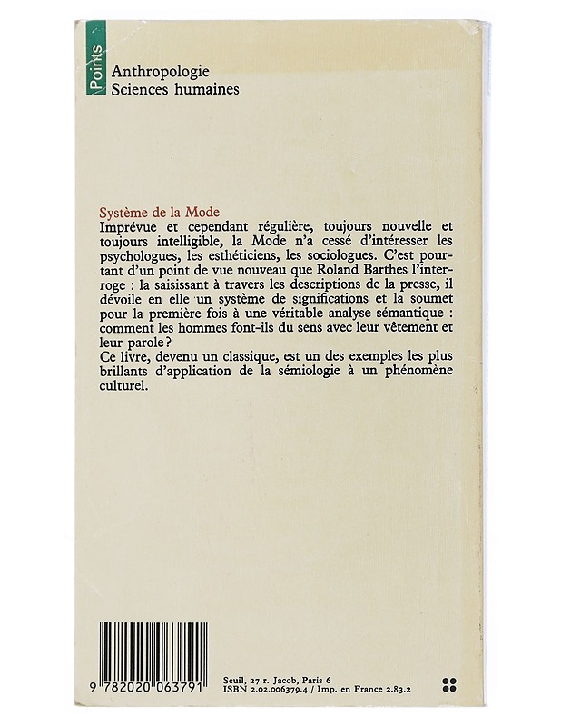 Systeme De La Mode - Ronald Barthes - Tietokirjat ja oppaat - 10105507895 - 1