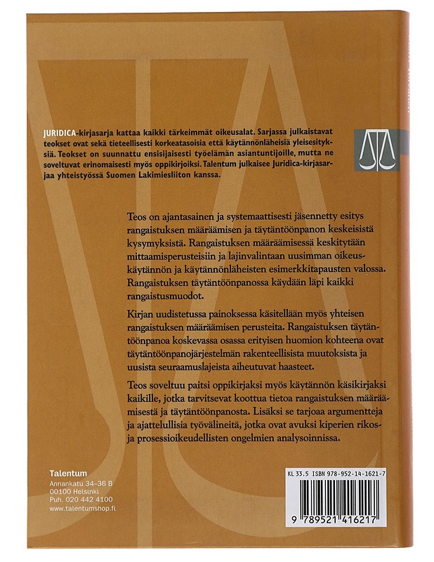 Rikosoikeus : rangaistuksen määrääminen ja täytäntöönpano - Tapani, Jussi - Tietokirjat ja oppaat - 10105507900 - 1