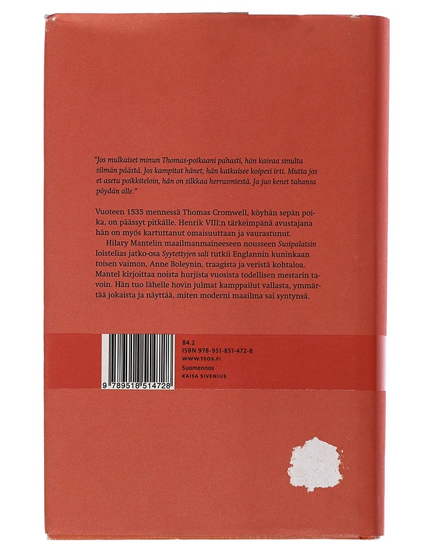 Syytettyjen sali - Mantel, Hilary - Romaanit ja novellit - 10105507909 - 1