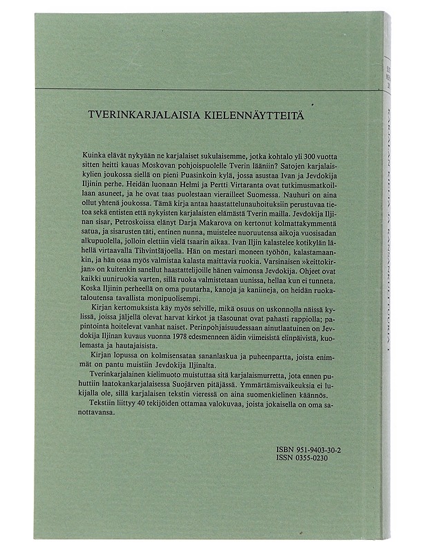 Karjalan kieltä ja kansankulttuuria 1 : Tverinkarjalaisia kielennäytteitä - Virtaranta, Helmi - Tietokirjat ja oppaat - 10105507916 - 1