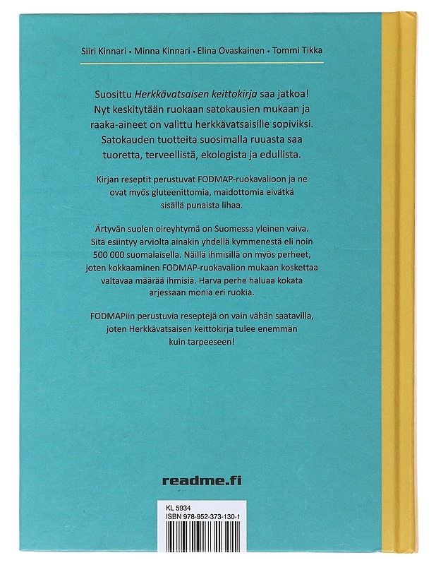 Herkkävatsaisen keittokirja : satokausiruokaa - Kinnari, Siiri - Ruokakirjat - 10105508083 - 1