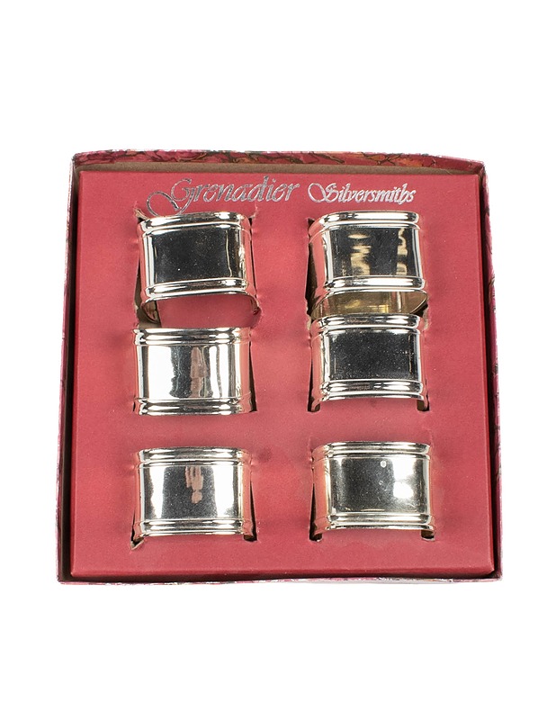 GRENADIER SILVERSMITHS lautasliinarenkaat, 6 kpl - Muut astiat - 10105508230 - 0