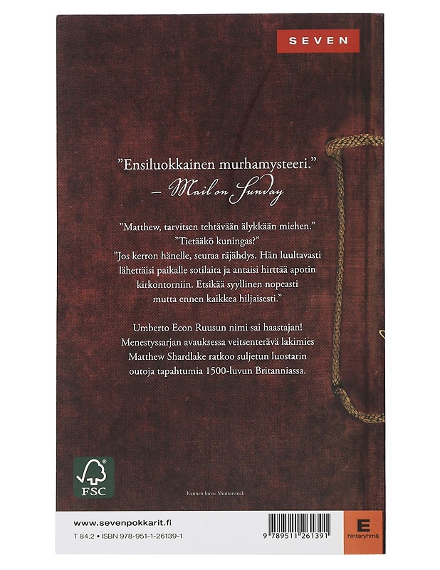 Luostarin varjot - Sansom, C. J. - Jännitys ja dekkarit - 10105508256 - 1