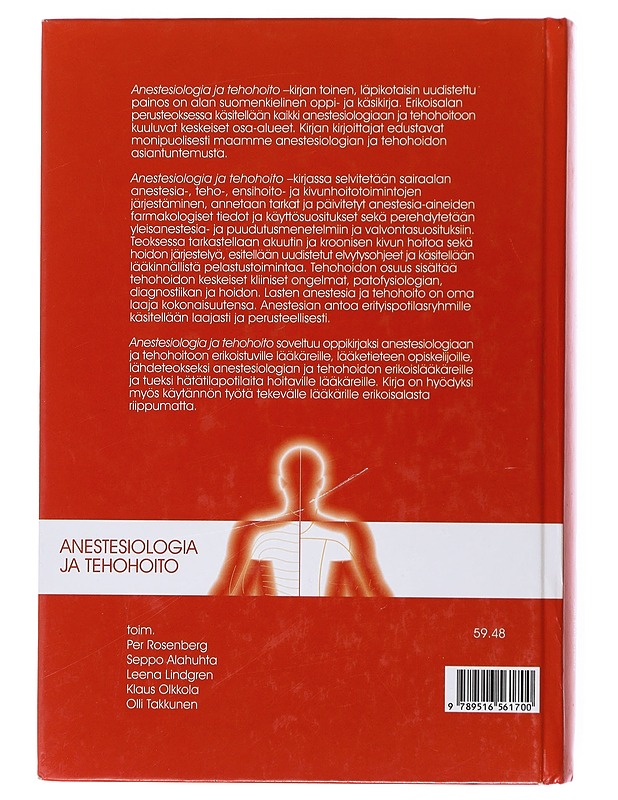 Anestesiologia ja tehohoito - Rosenberg, Per - Tietokirjat ja oppaat - 10105508277 - 1