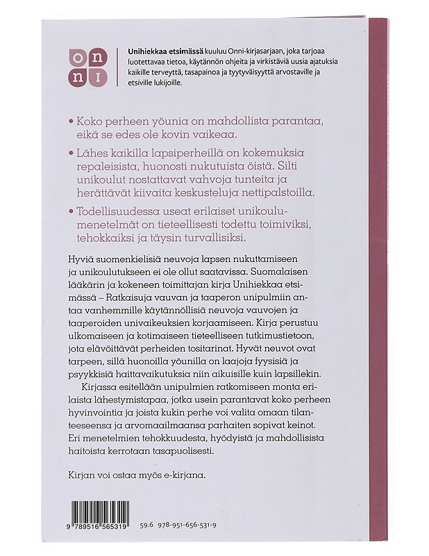 Unihiekkaa etsimässä : ratkaisuja vauvan ja taaperon unipulmiin - Keski-Rahkonen, Anna - Tietokirjat ja oppaat - 10105508327 - 1