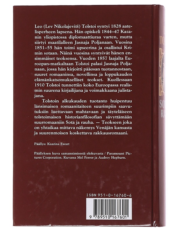 Sota ja rauha  osat 1 ja 2  - Tolstoi, Leo - Romaanit ja novellit - 10105508366 - 1