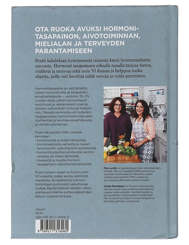 Hormonit tasapainoon oikealla ruoalla - Lundin, Mia - Tietokirjat ja oppaat - 10105508369 - 1