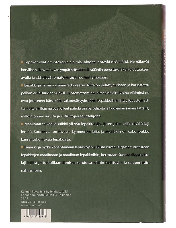 Lepakot : salaperäiset nahkasiivet - Lappalainen, Markku - Tietokirjat ja oppaat - 10105508521 - 1