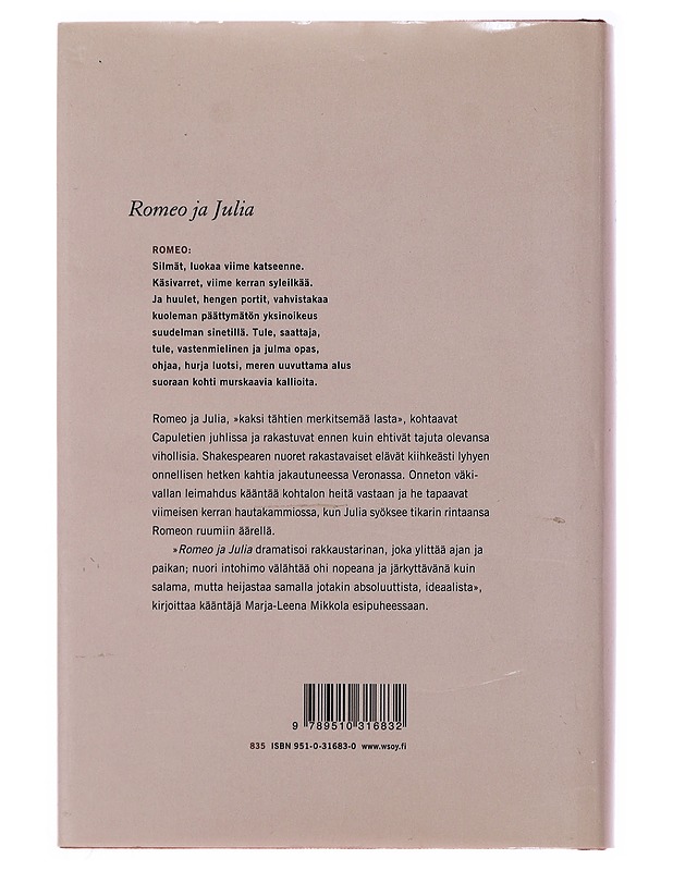 Romeo & Julia - William Shakespearen - Runot ja näytelmät - 10105508577 - 1
