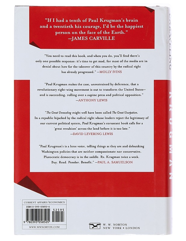 The Great Unraveling : Losing Our Way in the New Century - Krugman, Paul - Historiakirjat - 10105508678 - 1