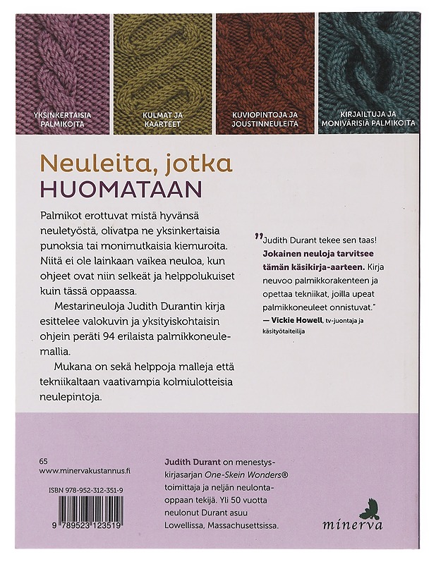 Uutta ilmettä palmikkoneuleisiin : 94 mallia palmikoiden ja punosten neulontaan - Durant, Judith - Tietokirjat ja oppaat - 10105508681 - 1