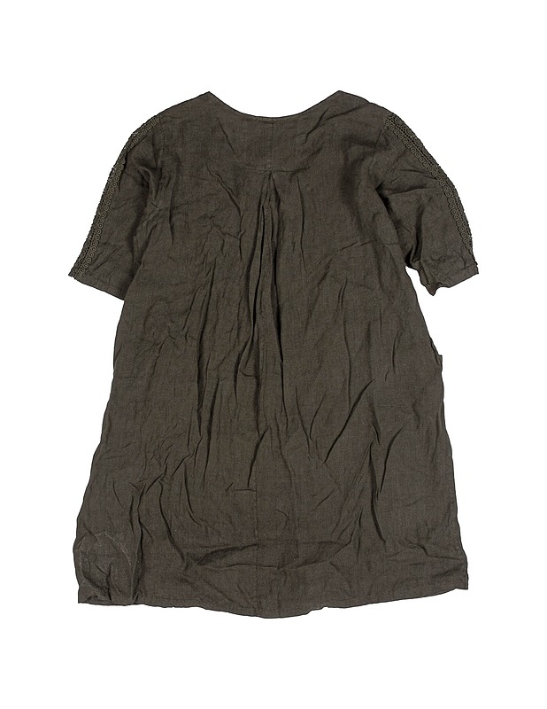 Tummanvihreä pellavamekko - Mekot ja hameet - 10105508712 - 1