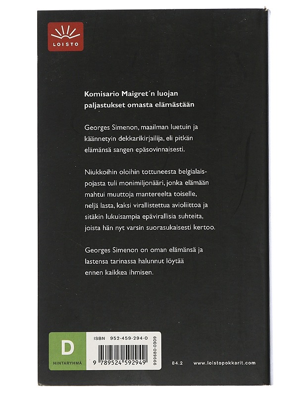 Intiimit muistelmat - Simenon, Georges - Elämäkerrat ja muistelmat - 10105508745 - 1