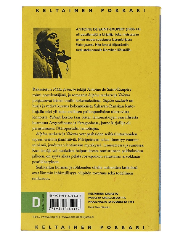 Siipien sankarit : Yölento - Saint-Exupéry, Antoine de - Romaanit ja novellit - 10105508761 - 1