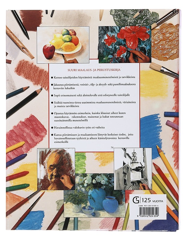 Suuri maalaus- ja piirustuskirja : piirtäminen, vesiväri, öljy, akryyli, pastelli - Harrison, Hazel - Kirja lahjaksi - 10105508911 - 1