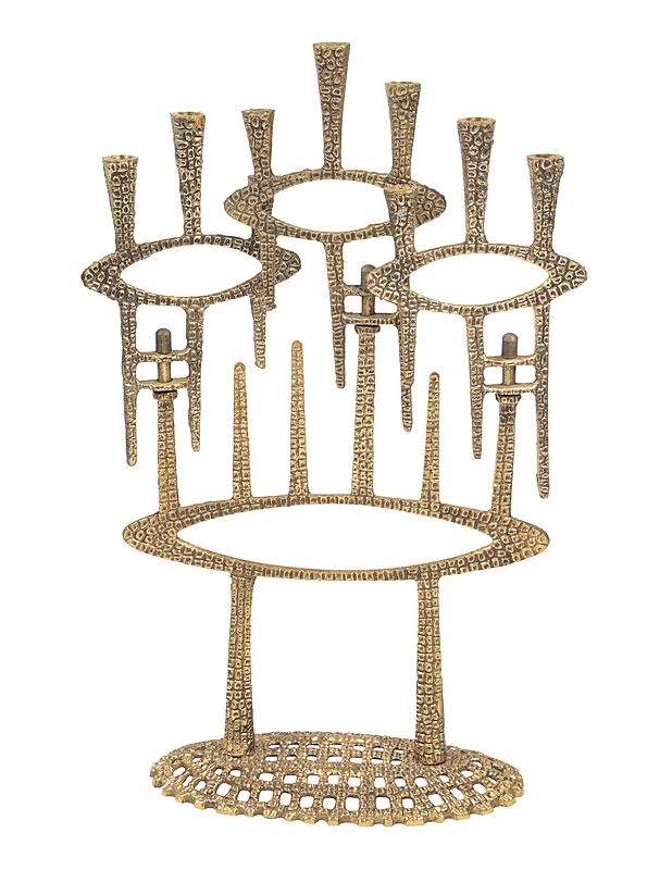 Messinkinen menorah-kynttelikkö - Kynttilänjalat - 10105508924 - 1