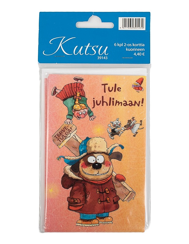 Tule juhlimaan 2-osainen korttisetti kuorineen, 6 kpl - Askartelu - 10105508970 - 0
