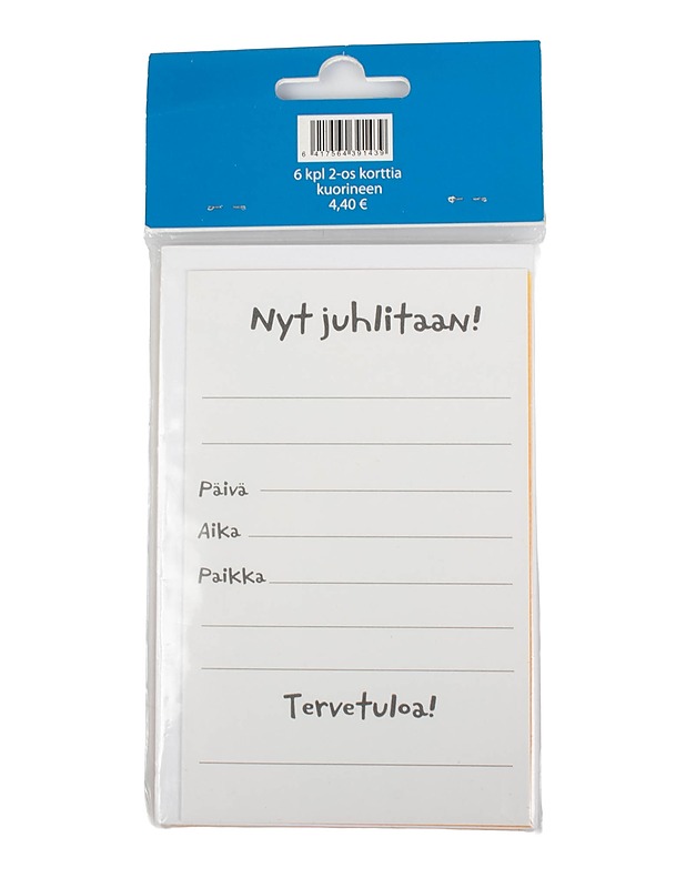 Tule juhlimaan 2-osainen korttisetti kuorineen, 6 kpl - Askartelu - 10105508970 - 1