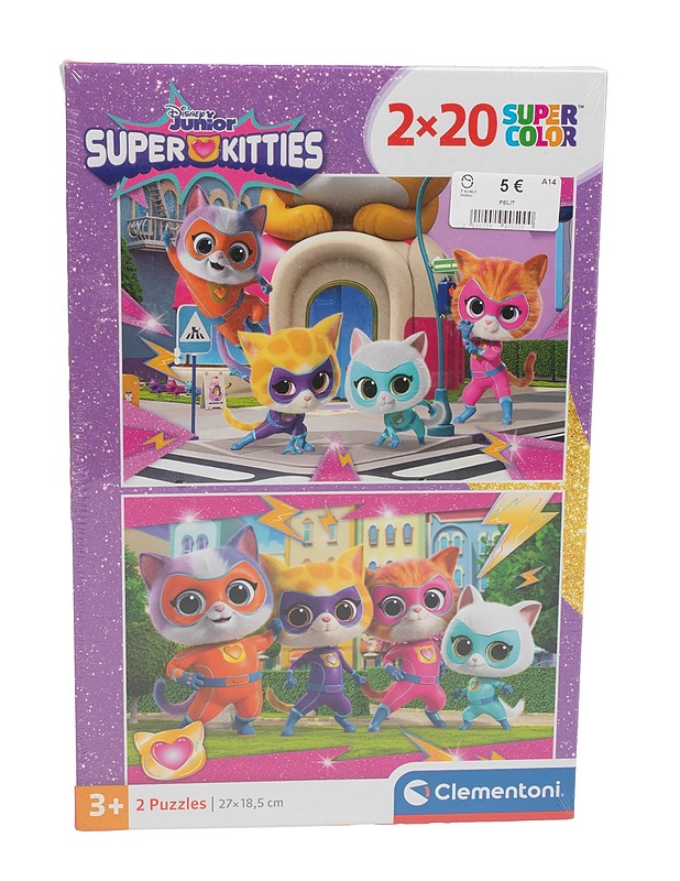 CLEMENTONI Disney Junior Super Kitties palapeli, 2 x 20 palaa - Lasten palapelit - 10105509007 - 0