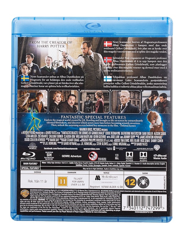 Fantastic Beasts: The Crimes Of Grindewald - Blu-Ray - Blu-ray-levyt - 10105509044 - 1