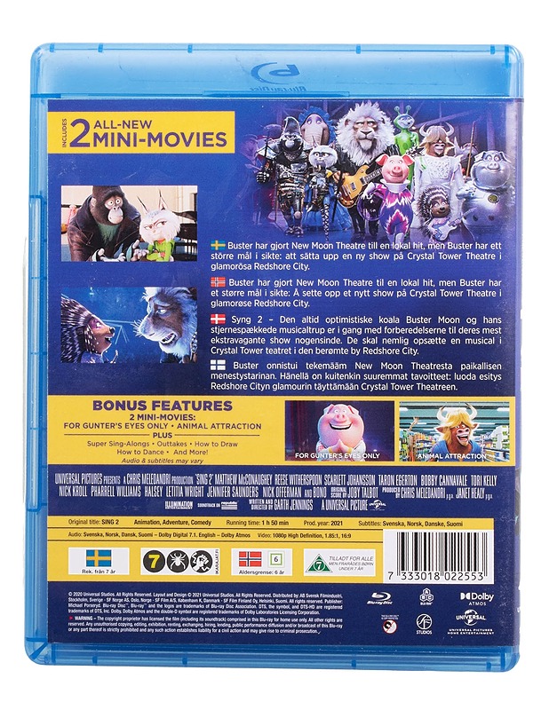 Sing 2 - Blu-Ray - Blu-ray-levyt - 10105509070 - 1