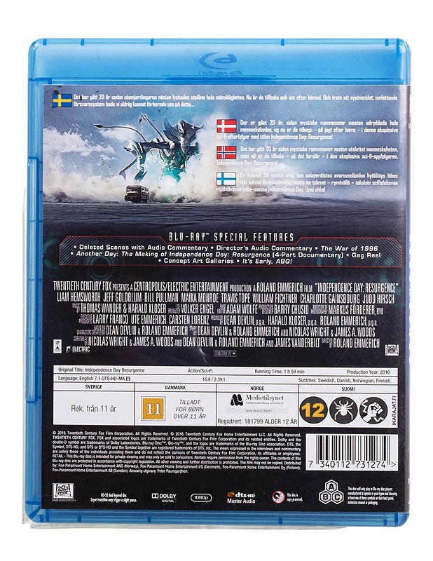 Independence Day: Resurgence - Blu-Ray - Blu-ray-levyt - 10105509080 - 1