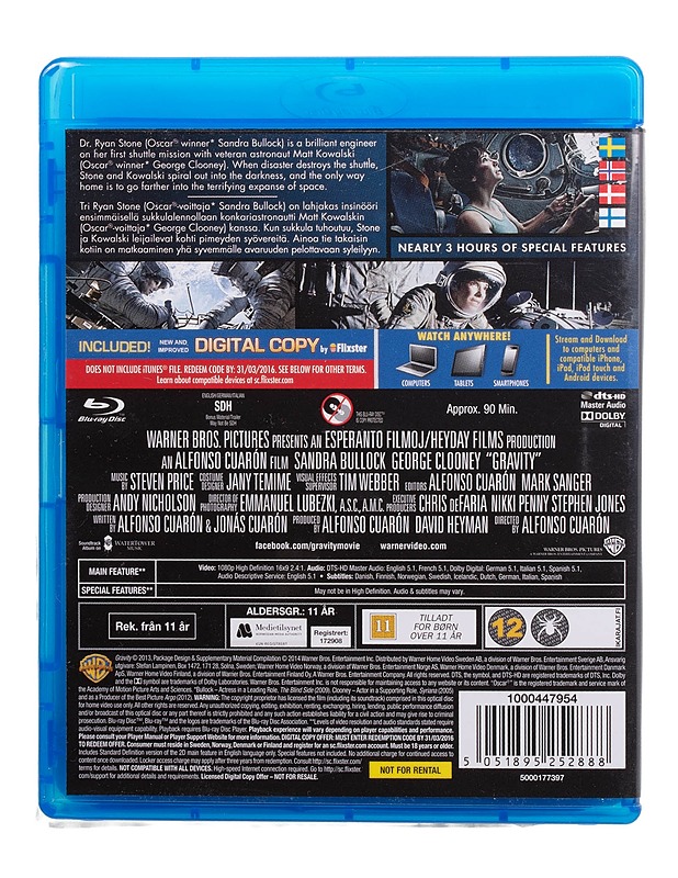 Gravity - Blu-ray - Blu-ray-levyt - 10105509131 - 1