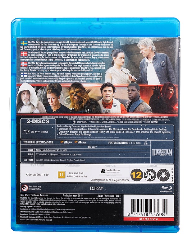 Star Wars: The Force Awakens - Blu-ray - Blu-ray-levyt - 10105509142 - 1