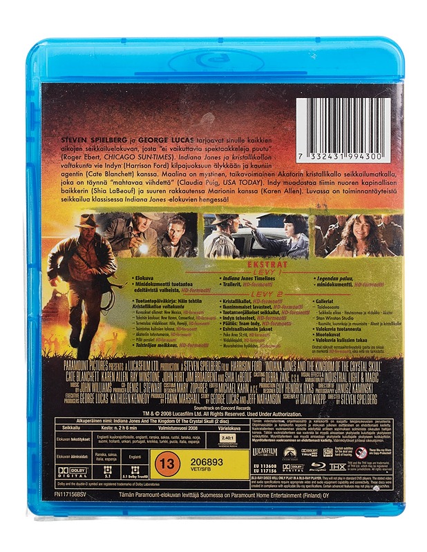 Indiana Jones ja kristallikallon valtakunta - Blu-ray - Blu-ray-levyt - 10105509175 - 1