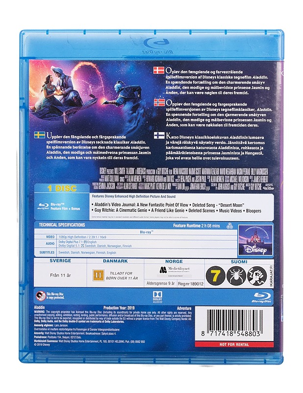 Aladdin - Blu-ray - Blu-ray-levyt - 10105509192 - 1