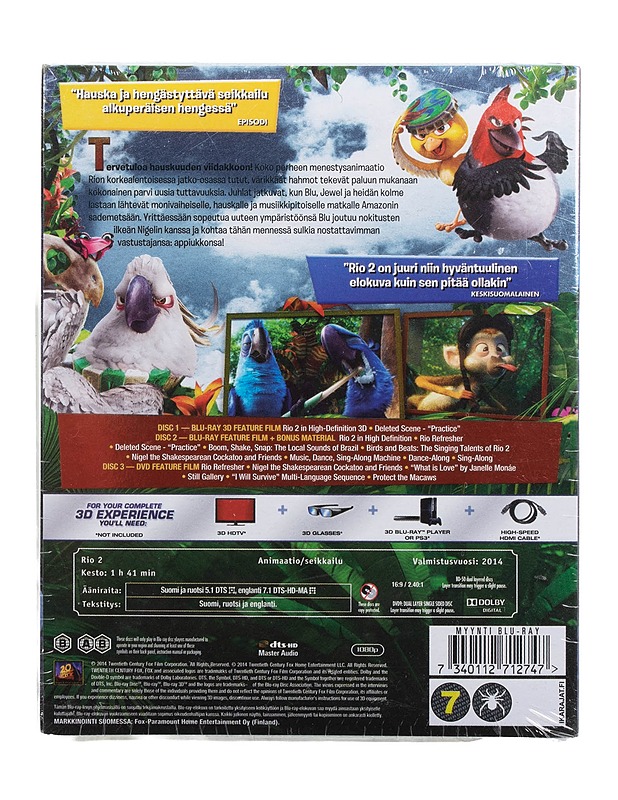 Rio 2 3D - Blu-ray - Blu-ray-levyt - 10105509204 - 1