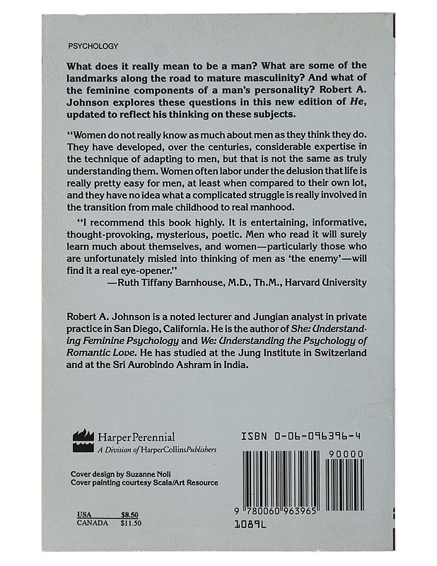 He : Understanding Masculine Psychology - Robert A. Johnson - Romaanit ja novellit - 10105509228 - 1