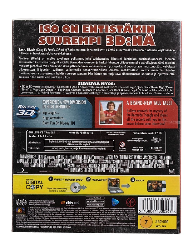 Gulliver's Travels 3D - Blu-ray - Blu-ray-levyt - 10105509239 - 1