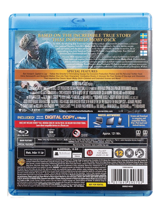 In The Heart Of The Sea - Blu-Ray - Blu-ray-levyt - 10105509255 - 1