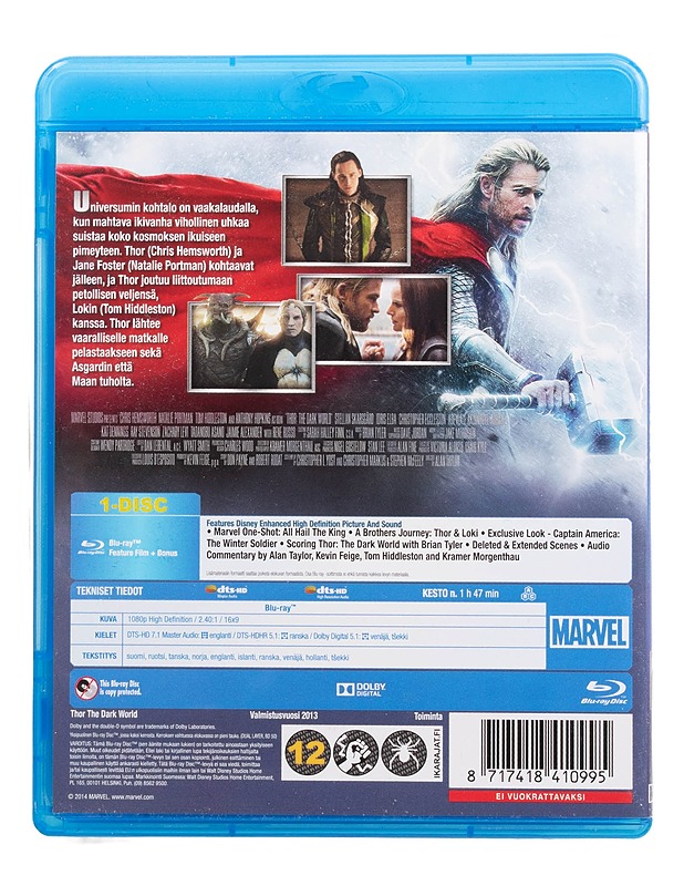 Thor: The dark world - Blu-ray - Blu-ray-levyt - 10105509262 - 1