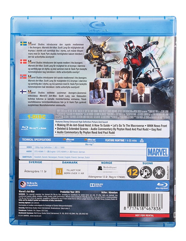 Ant-Man - Blu-Ray - Blu-ray-levyt - 10105509298 - 1